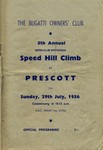 Programme cover of Prescott Hill Climb, 29/07/1956