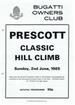 Programme cover of Prescott Hill Climb, 02/06/1985