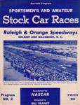 Programme cover of Raleigh Speedway, 01/05/1954