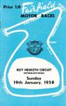 Programme cover of Roy Hesketh Circuit, 19/01/1958