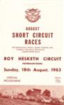 Programme cover of Roy Hesketh Circuit, 18/08/1963