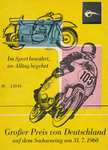 Programme cover of Sachsenring, 31/07/1960