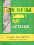 Programme cover of Sandown Raceway, 11/03/1962