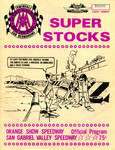 Programme cover of San Gabriel Valley Speedway, 25/08/1972