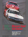 Programme cover of Sonoma Raceway, 30/09/1984