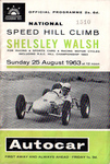 Programme cover of Shelsley Walsh Hill Climb, 25/08/1963