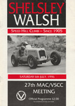 Programme cover of Shelsley Walsh Hill Climb, 06/07/1996