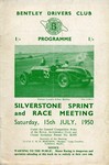 Programme cover of Silverstone Circuit, 15/07/1950