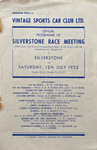 Programme cover of Silverstone Circuit, 12/07/1952