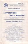 Programme cover of Silverstone Circuit, 11/04/1959
