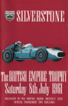 Programme cover of Silverstone Circuit, 08/07/1961