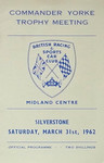 Programme cover of Silverstone Circuit, 31/03/1962