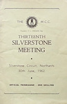 Programme cover of Silverstone Circuit, 30/06/1962