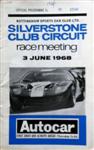Programme cover of Silverstone Circuit, 03/06/1968