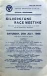 Programme cover of Silverstone Circuit, 20/07/1968