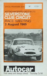 Programme cover of Silverstone Circuit, 03/08/1969