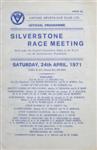 Programme cover of Silverstone Circuit, 24/04/1971