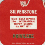 Ticket for Silverstone Circuit, 08/05/1971