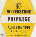 Ticket for Silverstone Circuit, 25/04/1976