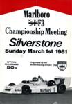Programme cover of Silverstone Circuit, 01/03/1981