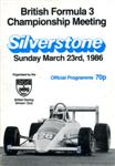 Programme cover of Silverstone Circuit, 23/03/1986
