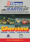 Programme cover of Silverstone Circuit, 10/08/1986