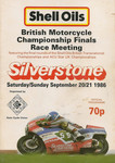 Programme cover of Silverstone Circuit, 21/09/1986