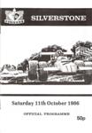 Programme cover of Silverstone Circuit, 11/10/1986