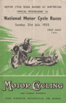 Programme cover of Snetterton Circuit, 31/07/1955