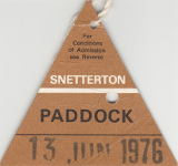 Ticket for Snetterton Circuit, 13/06/1976