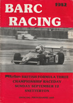 Programme cover of Snetterton Circuit, 12/09/1982