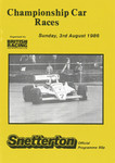 Programme cover of Snetterton Circuit, 03/08/1986