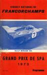 Programme cover of Spa-Francorchamps, 06/05/1973