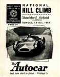 Programme cover of Stapleford Hill Climb, 13/10/1957