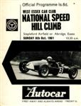 Programme cover of Stapleford Hill Climb, 08/10/1961