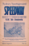 Programme cover of Sydney Showground Speedway, 09/12/1949