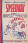 Programme cover of Sydney Showground Speedway, 17/12/1949