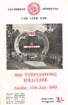 Programme cover of Templestowe Hill Climb, 11/07/1965
