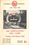 Programme cover of Templestowe Hill Climb, 14/03/1965