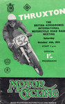 Programme cover of Thruxton Race Circuit, 04/10/1952