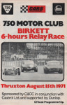 Programme cover of Thruxton Race Circuit, 15/08/1971