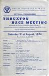 Programme cover of Thruxton Race Circuit, 31/08/1974