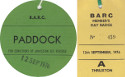 Ticket for Thruxton Race Circuit, 12/09/1976