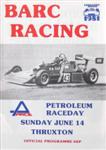 Programme cover of Thruxton Race Circuit, 14/06/1981