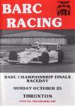 Programme cover of Thruxton Race Circuit, 25/10/1981