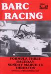 Programme cover of Thruxton Race Circuit, 14/03/1982