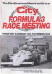 Programme cover of Thruxton Race Circuit, 13/11/1982