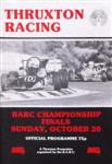 Programme cover of Thruxton Race Circuit, 20/10/1985