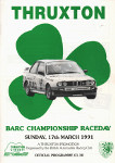 Programme cover of Thruxton Race Circuit, 17/03/1991