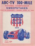 Programme cover of Trenton International Speedway, 21/04/1963